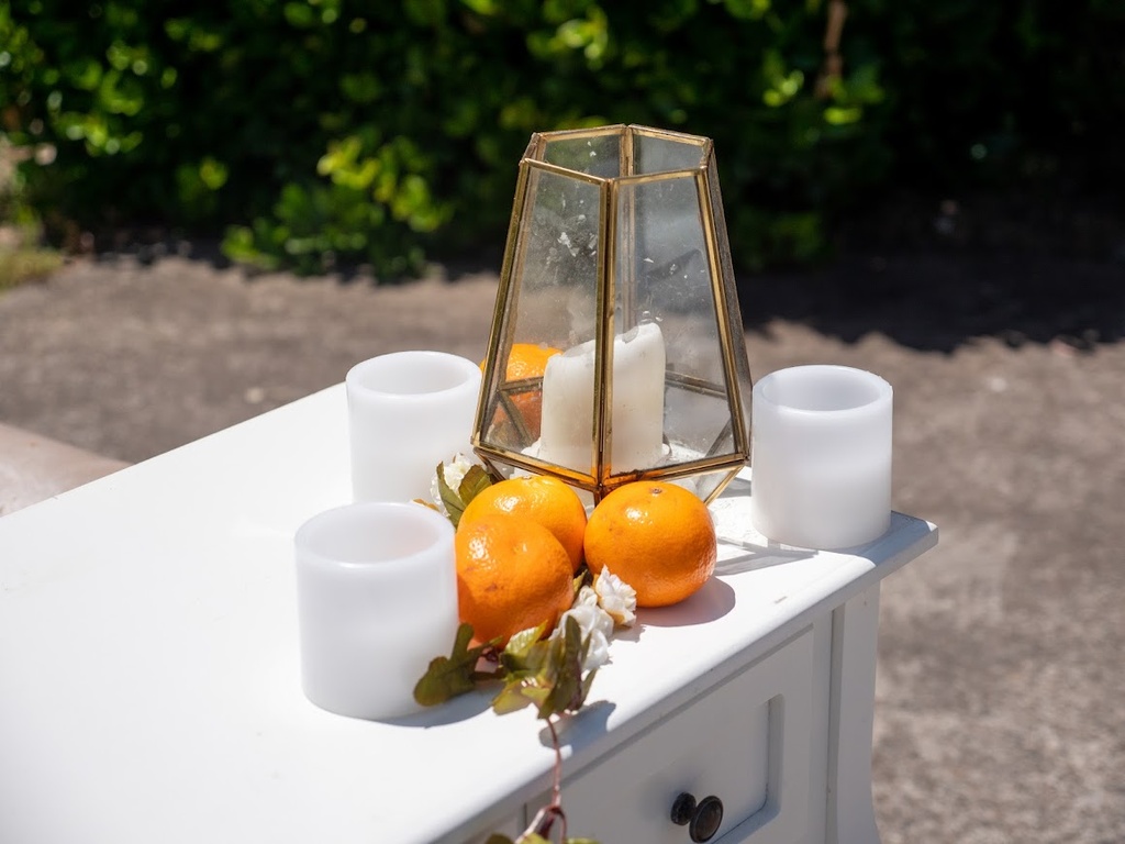 Brass and Glass Hurricane Lanterns
