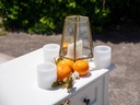 Brass and Glass Hurricane Lanterns