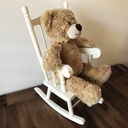 Vintage White Toy Size Wooden Rocking Chair