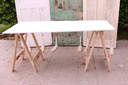 Rustic Trestle Table - Off White