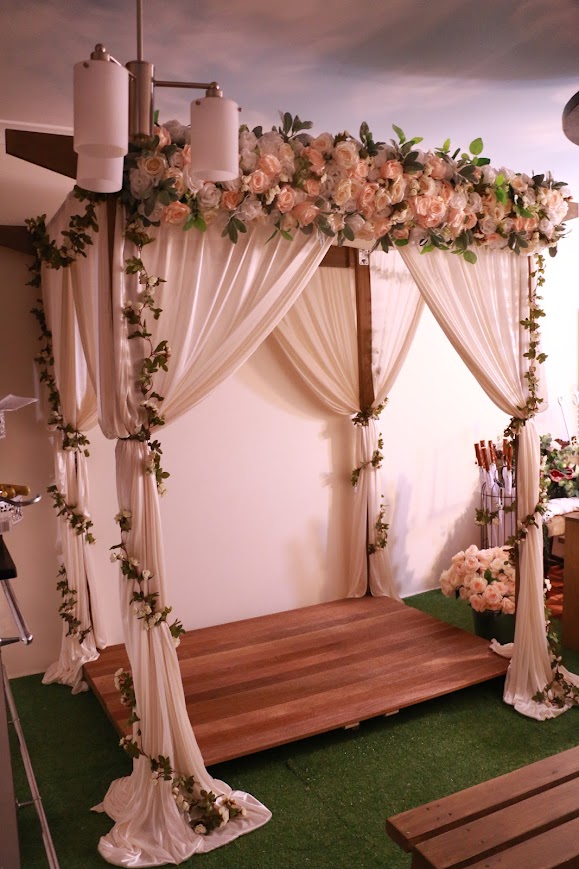 Rustic Four Post Wooden Arbour