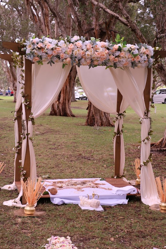 Rustic Four Post Wooden Arbour
