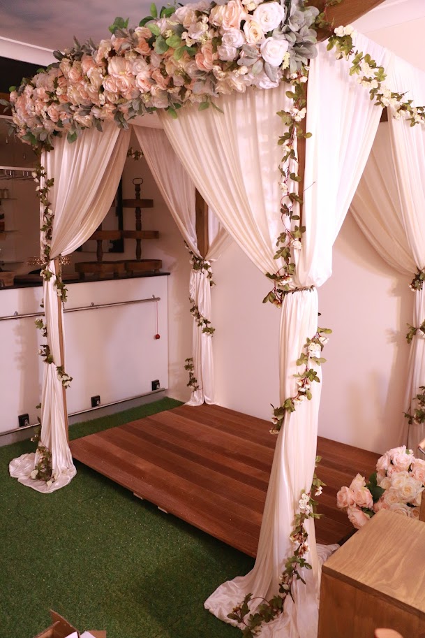 Rustic Four Post Wooden Arbour