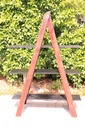 Vintage Brown Wooden Ladder with 3 Shelves