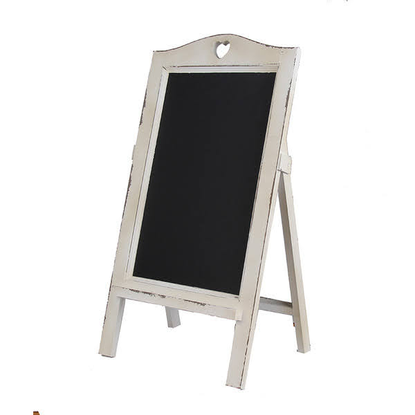 Dark Grey Wooden Chalkboard Stand with Shelf