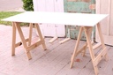 Rustic Trestle Table - Off White