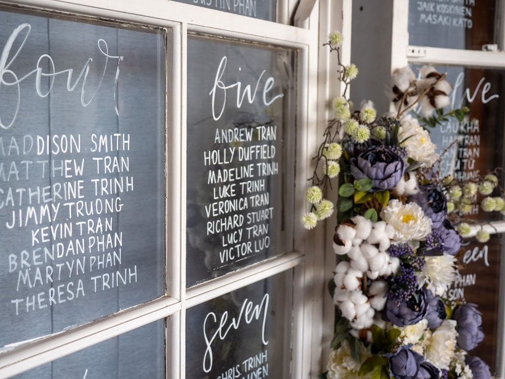 Hand Lettering - Guest Seating Chart