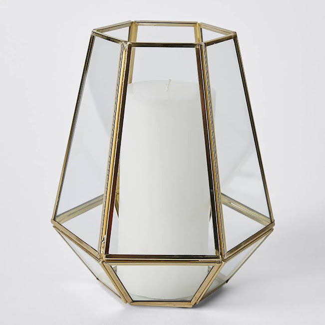 Brass and Glass Hurricane Lanterns