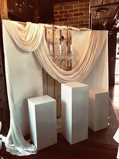 [Aisle Decorations] White Wooden Plinths - Medium (70cm)
