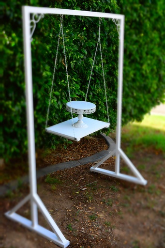[Arbours & Backdrops] Wooden White Cake Swing Arbour