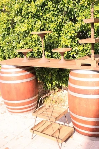 [Tables & Consoles] Wine Barrel Table Top Set