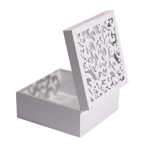 [Cake & Dessert Stands] White Wooden Decorative Box - Medium
