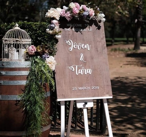 [Silk & Dried Florals] Silk Floral Arrangement: Sign Adornment 