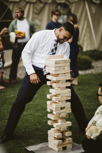 [Guest Comfort] Yard Games: Giant Jenga; Finska; Bag Toss; Giant Pick-up Sticks; Lg Paper Scissors Rock Dice