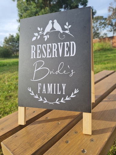 [Signs] Wooden Reserved For Family Signs Bride & Groom Set