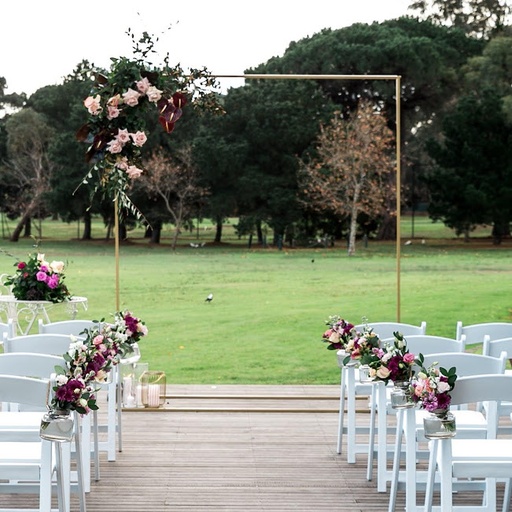 [Arbours & Backdrops] Gold Square Metal Arbour