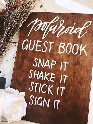 [Signs] Wooden Polaroid Guest Sign