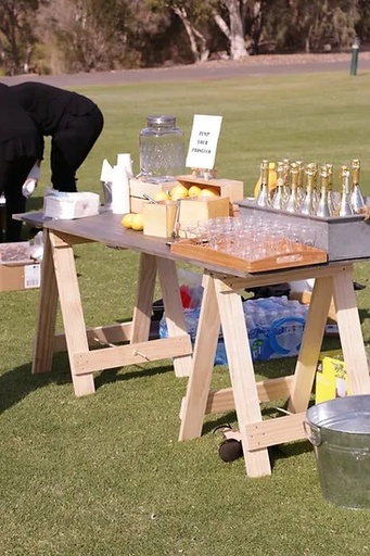 [Tables & Consoles] Rustic Trestle Table - Brown