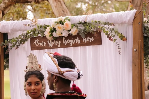 [Signs] Our Story Begins Here Wooden Sign